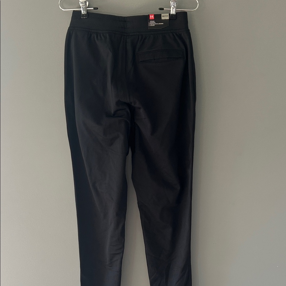 Under Armour Black Jogger Sweatpants with White Logo - Picture 7 of 8